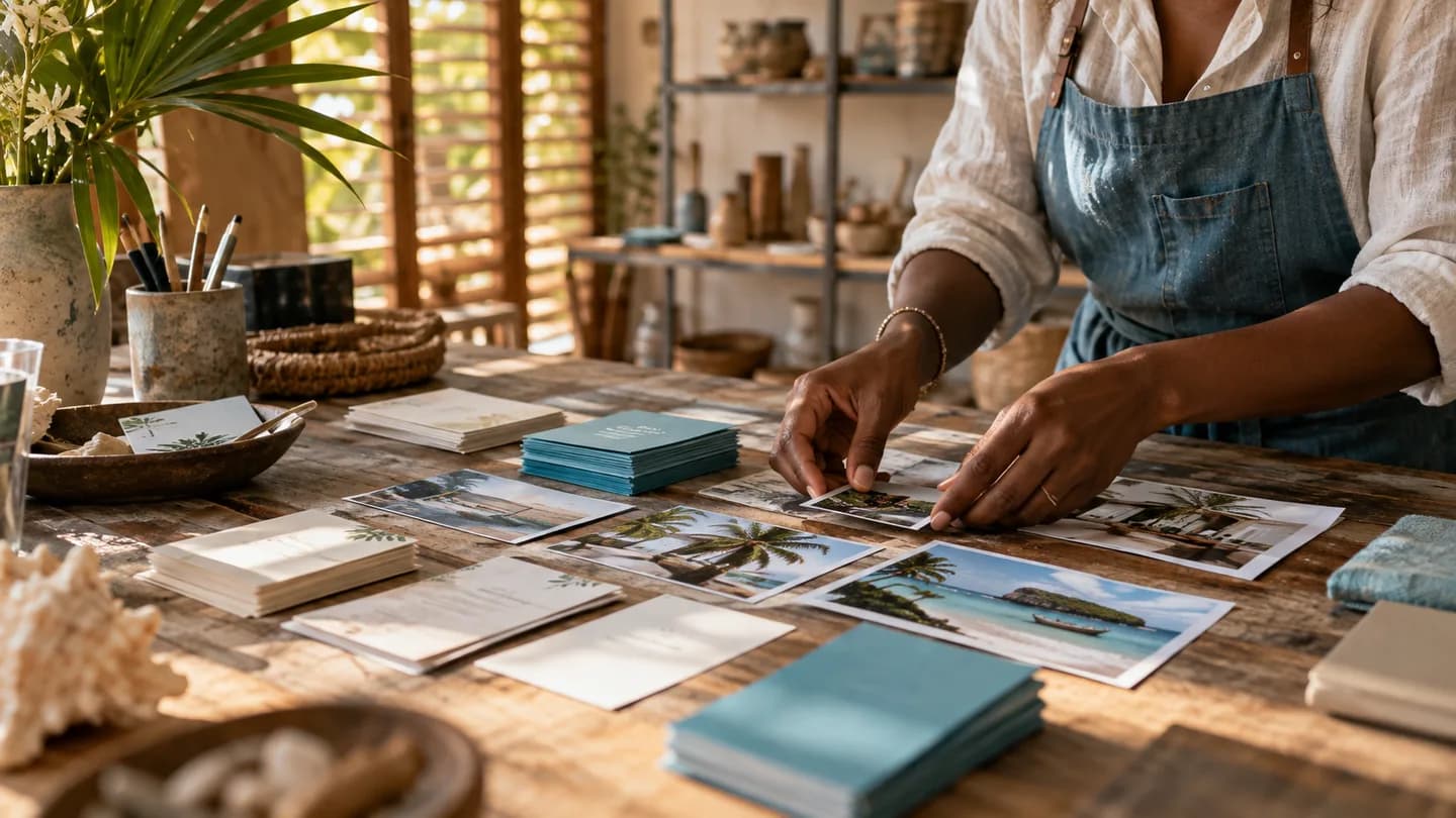 Fiches de professionnels dans un atelier local, évocation d’une plateforme de mise en relation.