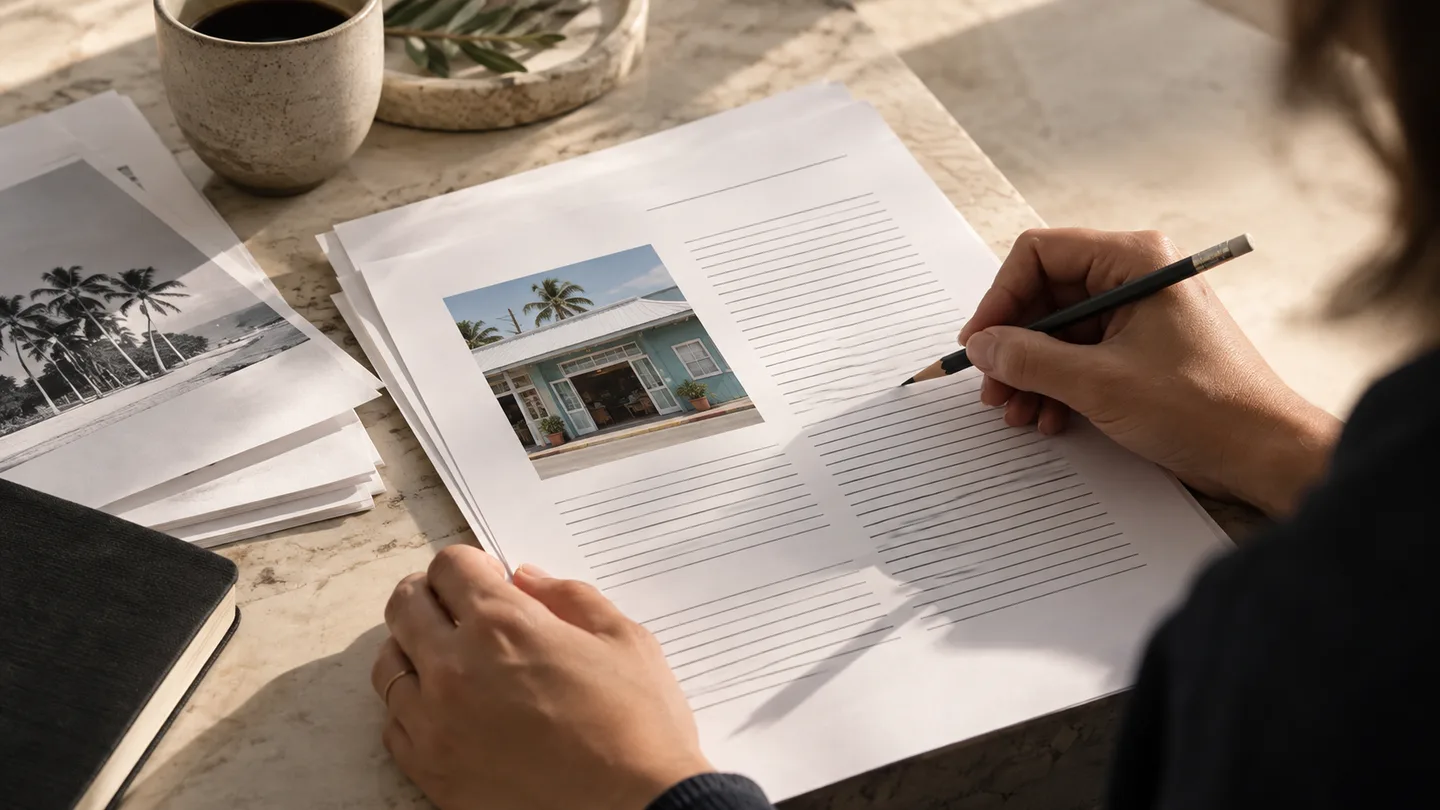 Relecture d’un article local avec une photographie de commerce.